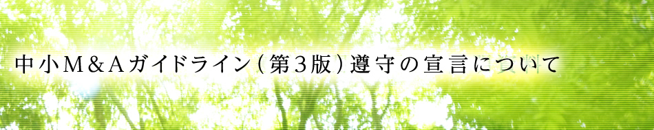 中小M&Aガイドライン（第3版）遵守の宣言について